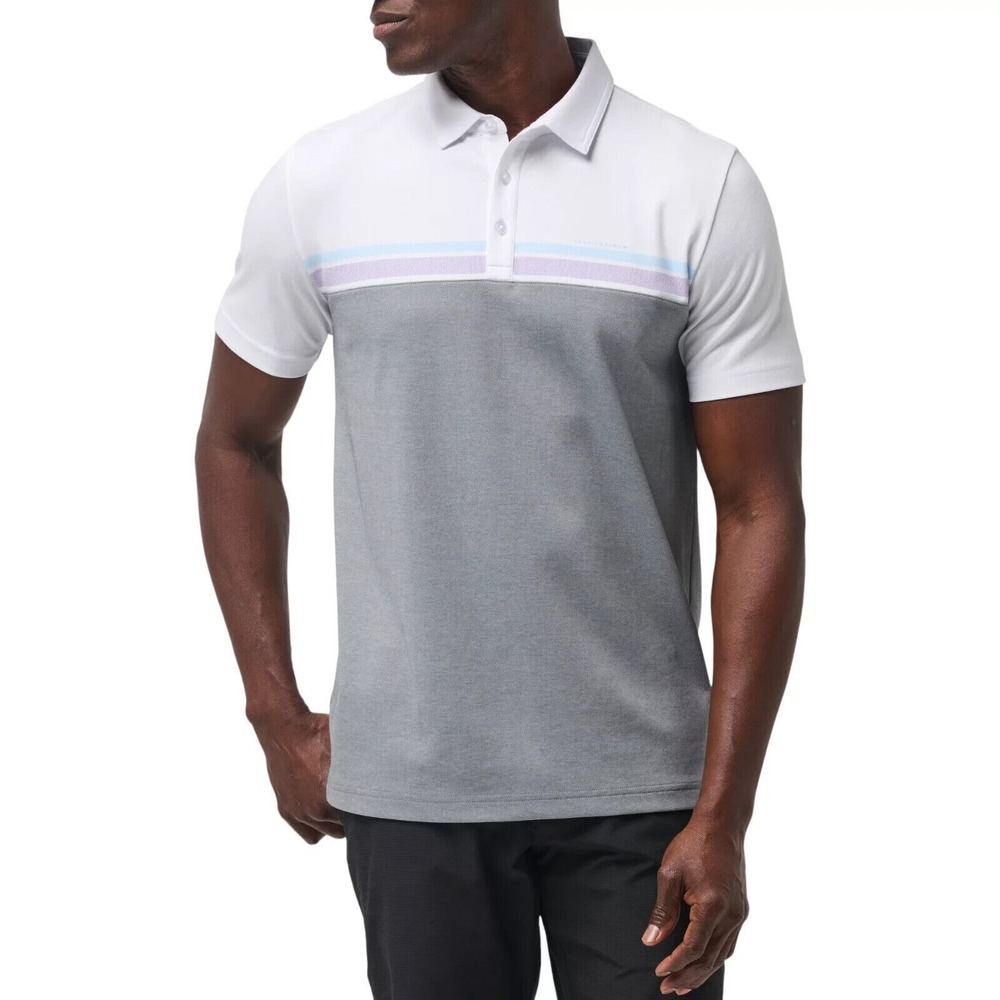 Men's Travis Mathew First Timer Golf Polo Shirt 1MAA397 2XL White Gray NEW - Picture 9 of 9